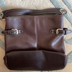 TOMMY HILFIGER Purse - Leather Burgundy Approximately 4” x 9” x 11”